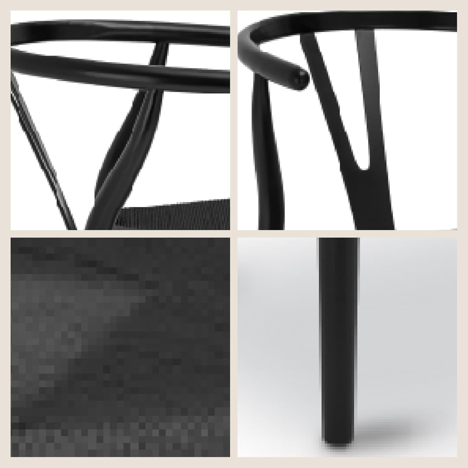 Poly & Bark Weave Dining Chairs – Mid-Century Modern Wishbone Dining Chairs with Arms, Solid Wood Frame, Indoor Use – Pitch Black – Set of 2 - Ideal for Dining Room, Kitchen or Stylish Accent Setting