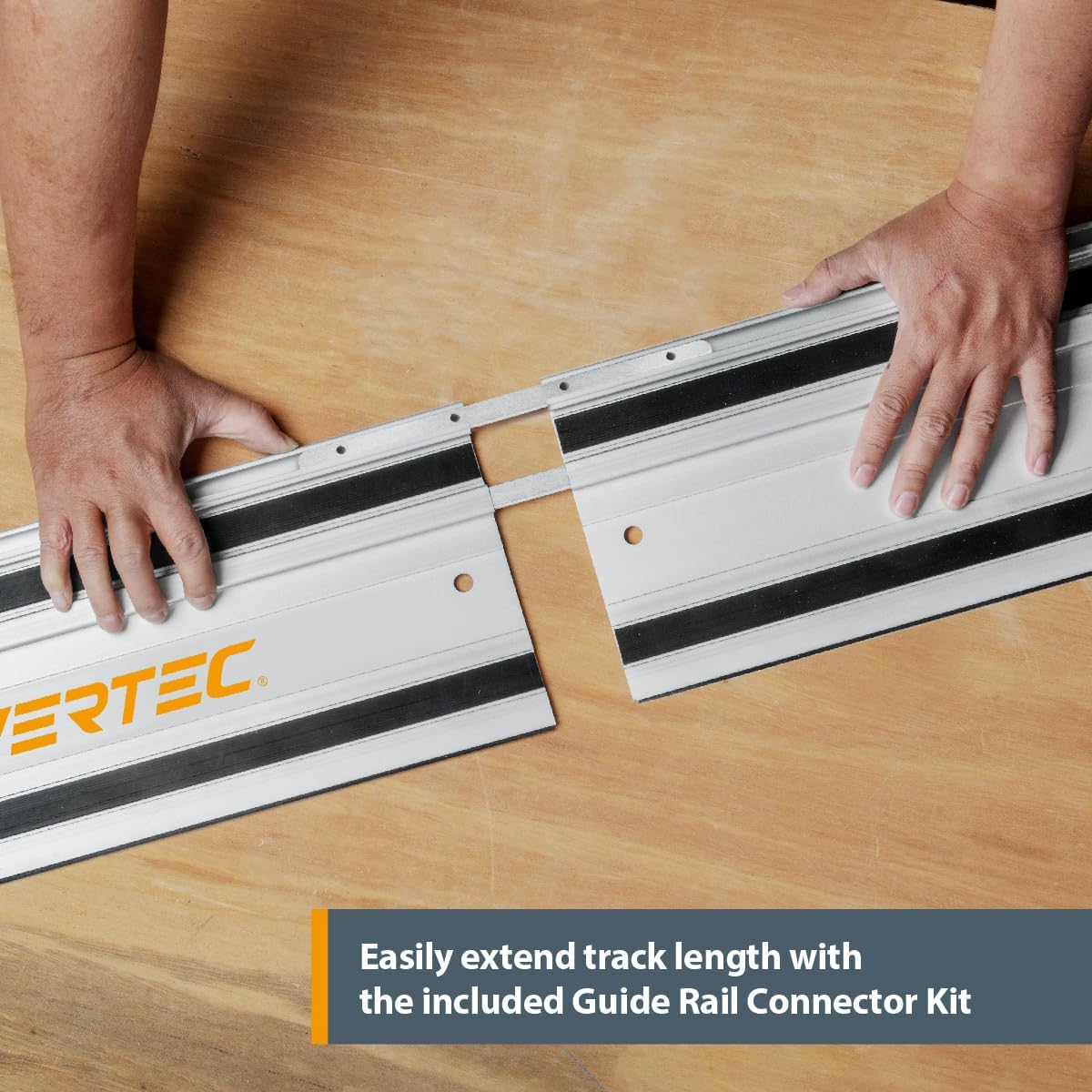 POWERTEC 71550 55' Track Saw Guide Rail Kit for Makita or Festool | Includes (2) Guide Rails/Protective Guide Rail Bag/Rail Connectors
