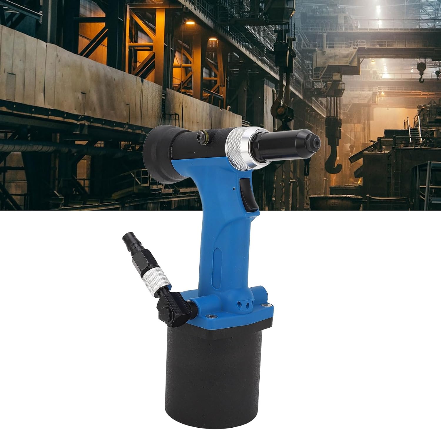 Rivet Nut Tool, Self-Suction Alloy Steel 1/4 Inch Inlet Pneumatic Rivet Nut Gun, for Metal Sheet