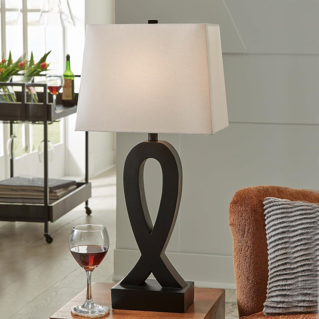 Signature Design by Ashley Markellton Modern 29.25' Polyresin Table Lamp, Set of 2, Black
