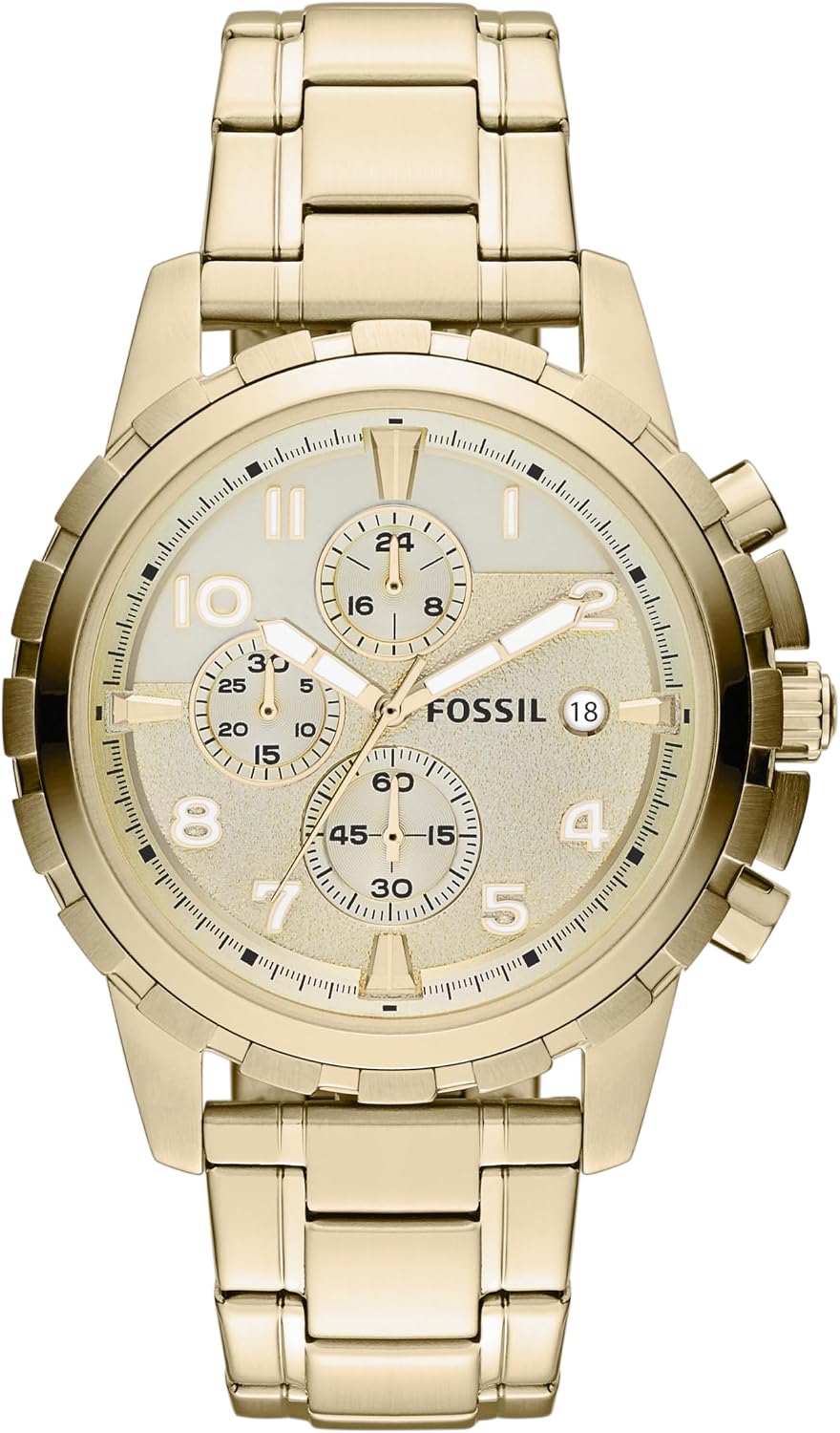 Fossil Men's Watch, Dean Quartz Stainless Steel Chronograph Watch for Men