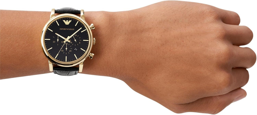 Emporio Armani Men's Three Hand, Automatic or Chronograph Watch with Stainless Steel or Leather Band