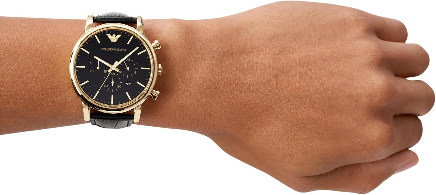Emporio Armani Men's Three Hand, Automatic or Chronograph Watch with Stainless Steel or Leather Band