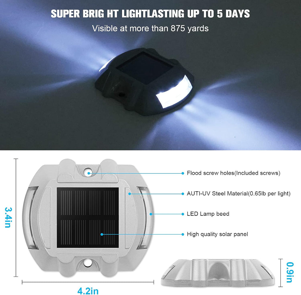 VOLISUN 24-Pack Solar Driveway Lights,IP67 Waterproof Outdoor Step Light