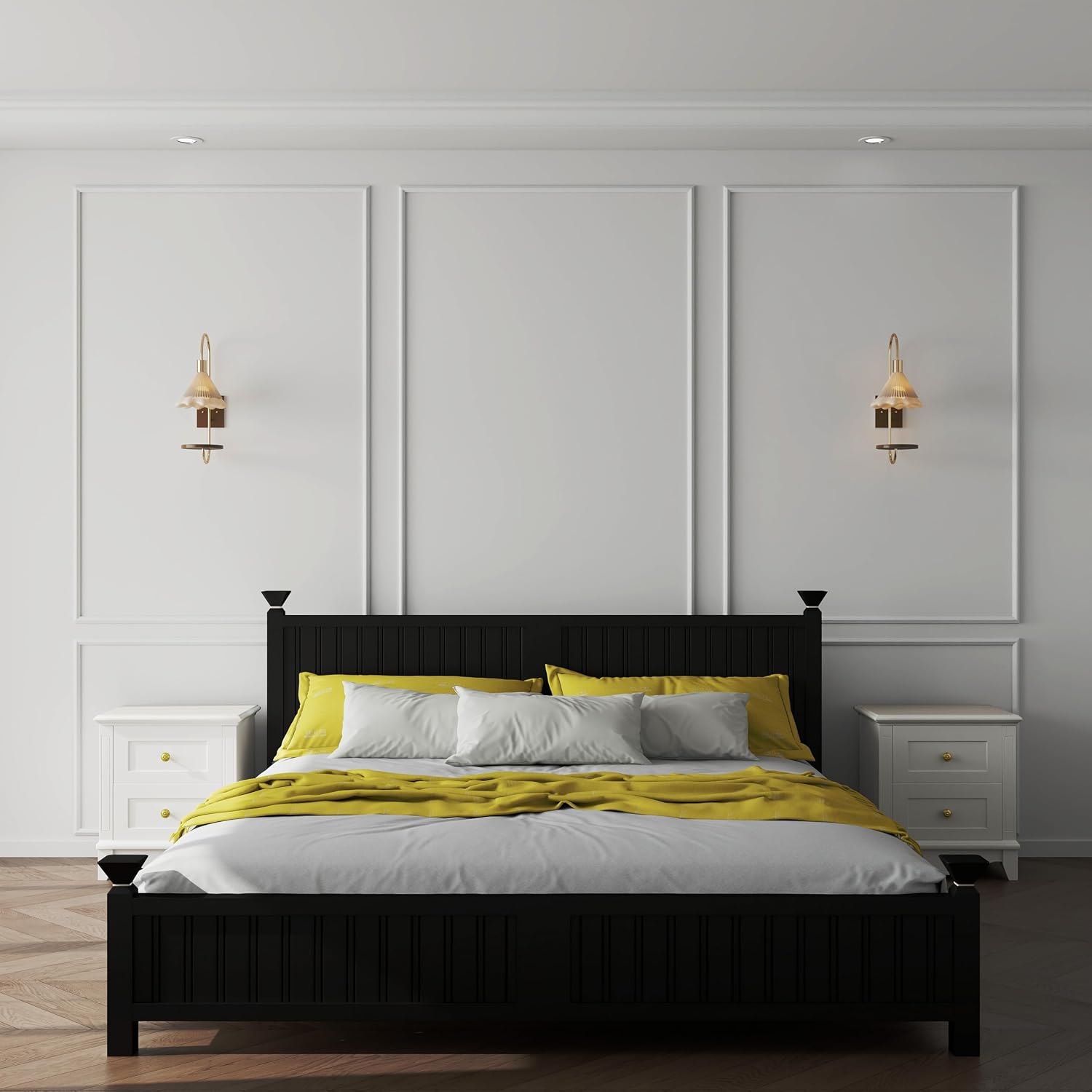 Pangda Peel and Stick Wall Molding Kit, 3D Premade Accent Molding Wainscoting Panel for Interior Wall Moulding Decor, Ready to Assemble Wainscoting Accent Panel(6 Set,39 x 63 in)