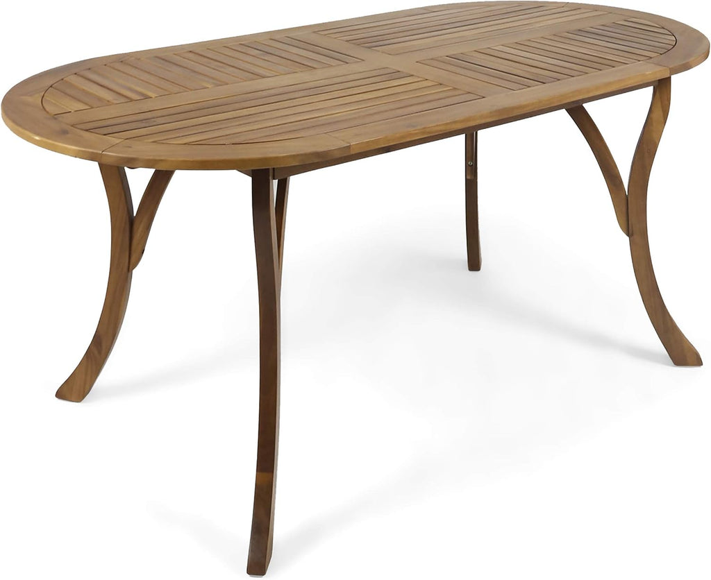 Christopher Knight Home Baia Outdoor 70' Oval Acacia Wood Dining Table, Teak