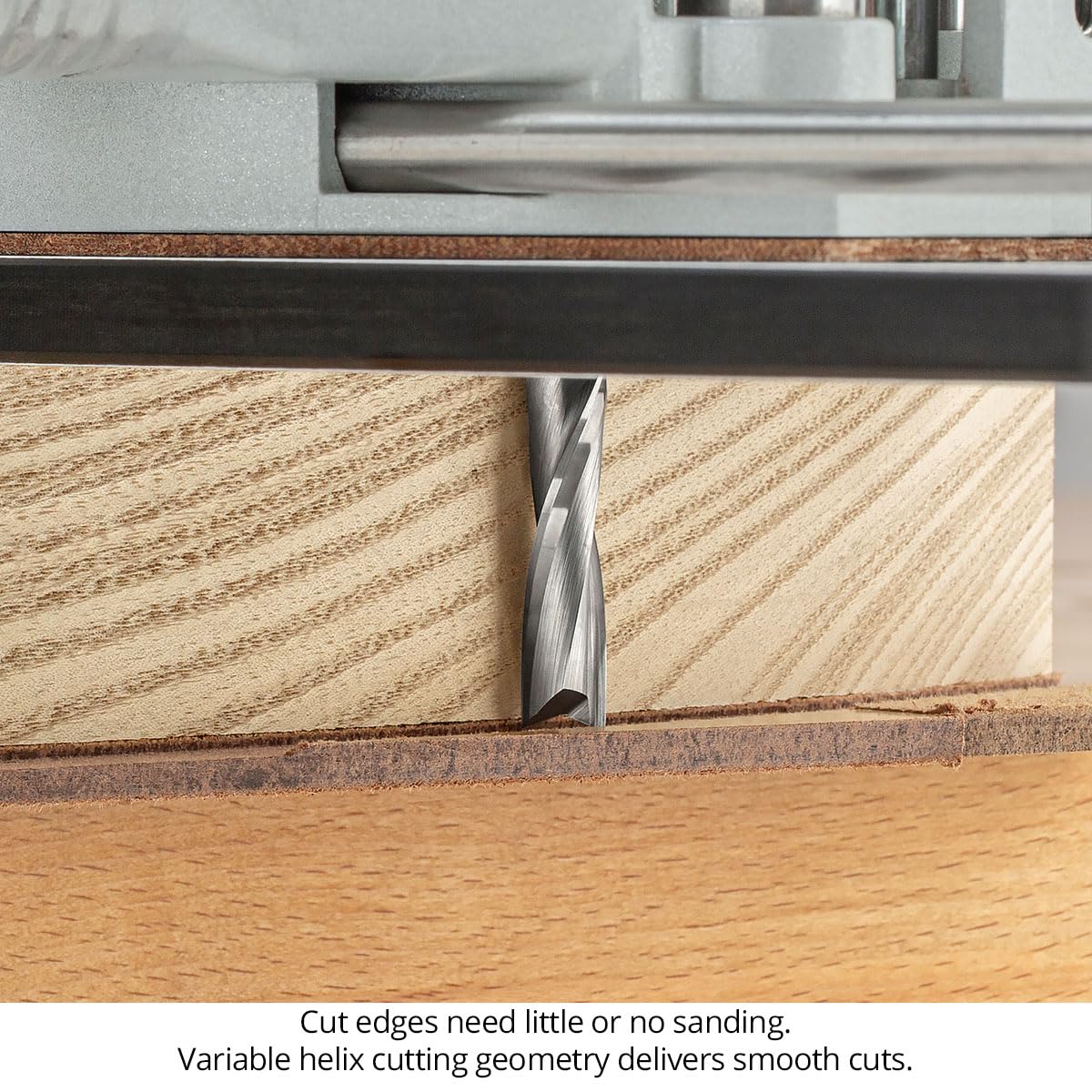 Mortise & Tenon Spiral 3-Piece Router Bit Set, 8mm Upcut Joinery Bit with Variable Helix for Smooth Plunging, Designed for Shaper Origin & Plunge Routers – USA Made US8208UV-3PC
