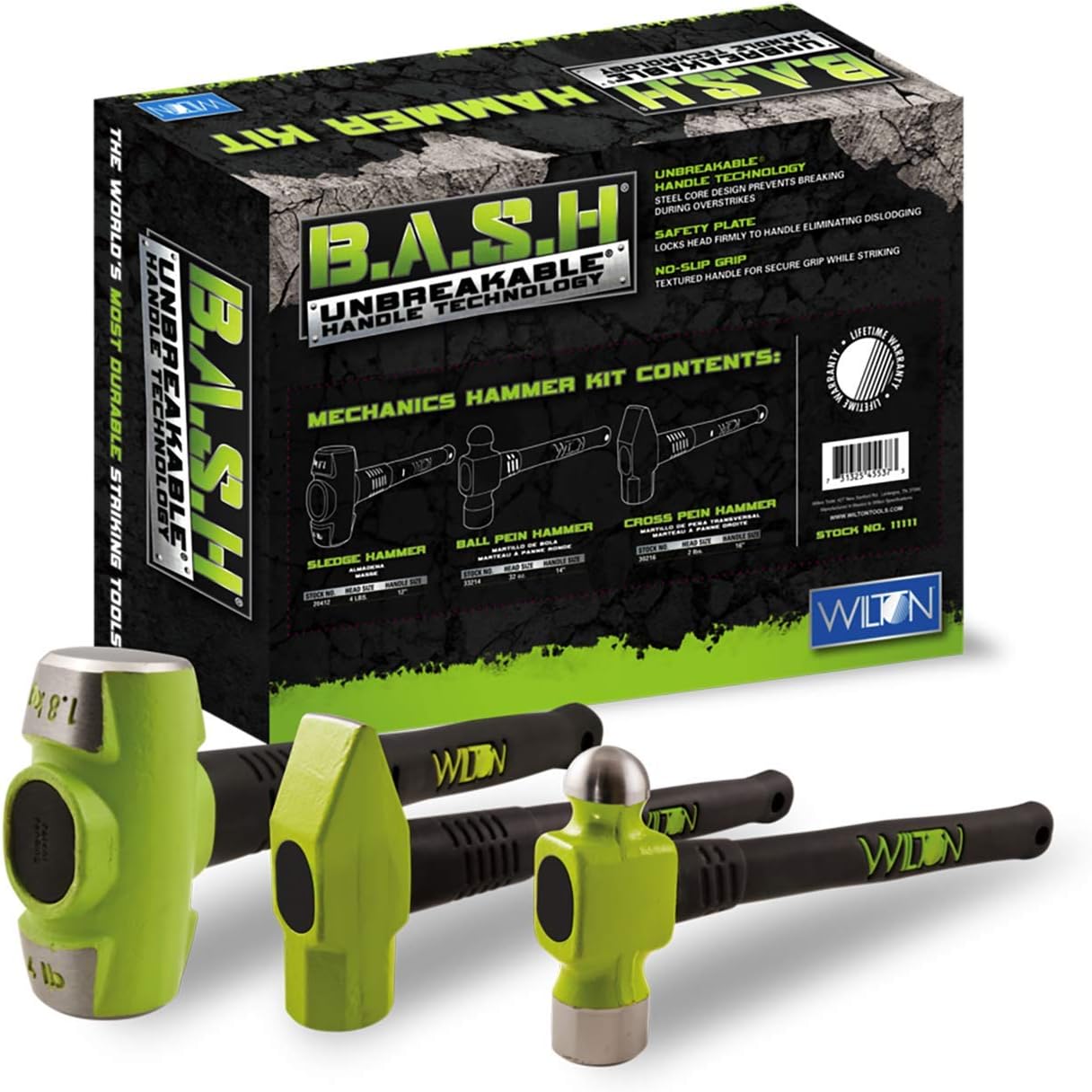 Wilton B.A.S.H Mechanics Hammer Kit (11111) & KNIPEX 3 Piece Cobra Pliers Set (002006US1)