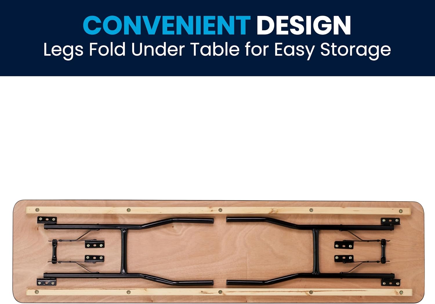 Flash Furniture Gael 6' Wood Folding Training and Event Table, Rectangular Folding Training Table with Smooth Clear Coated Finished Top, Natural