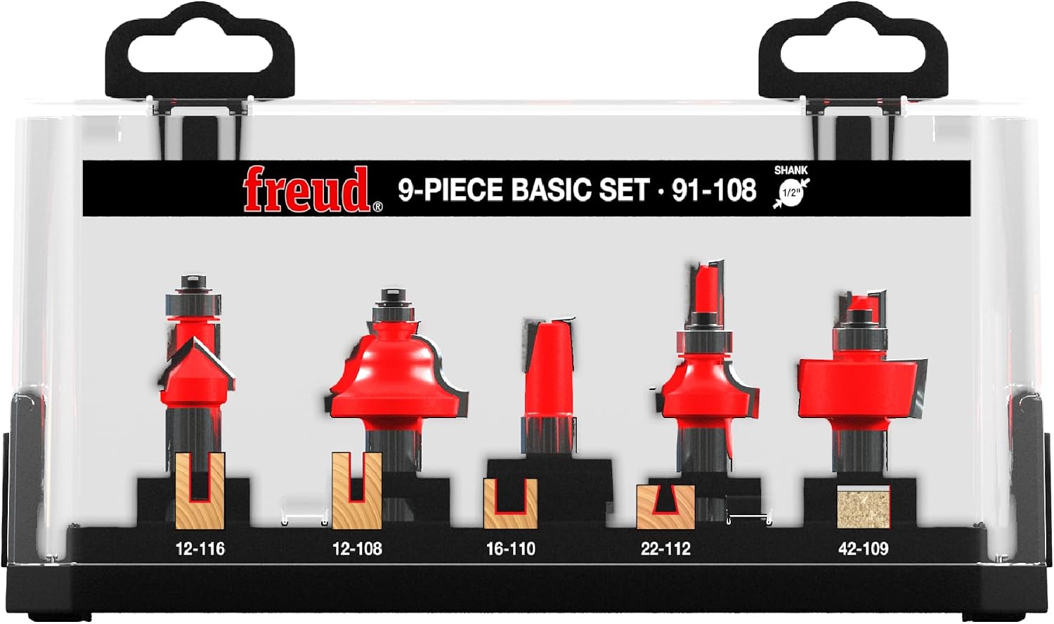 Freud 91-108: 9 Piece Basic Bit Set (1/2' Shank)