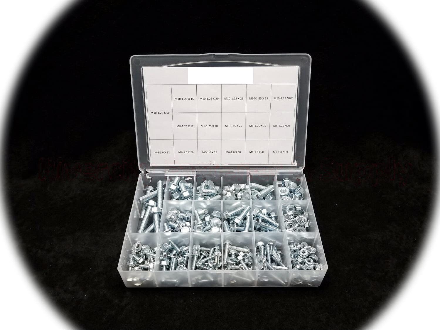Small Head Flange Nut & Bolt Screw Assortment Kit M6, M8, M10 Metric Grade 10.9 Hardware Fastener Kit Set RV8922S