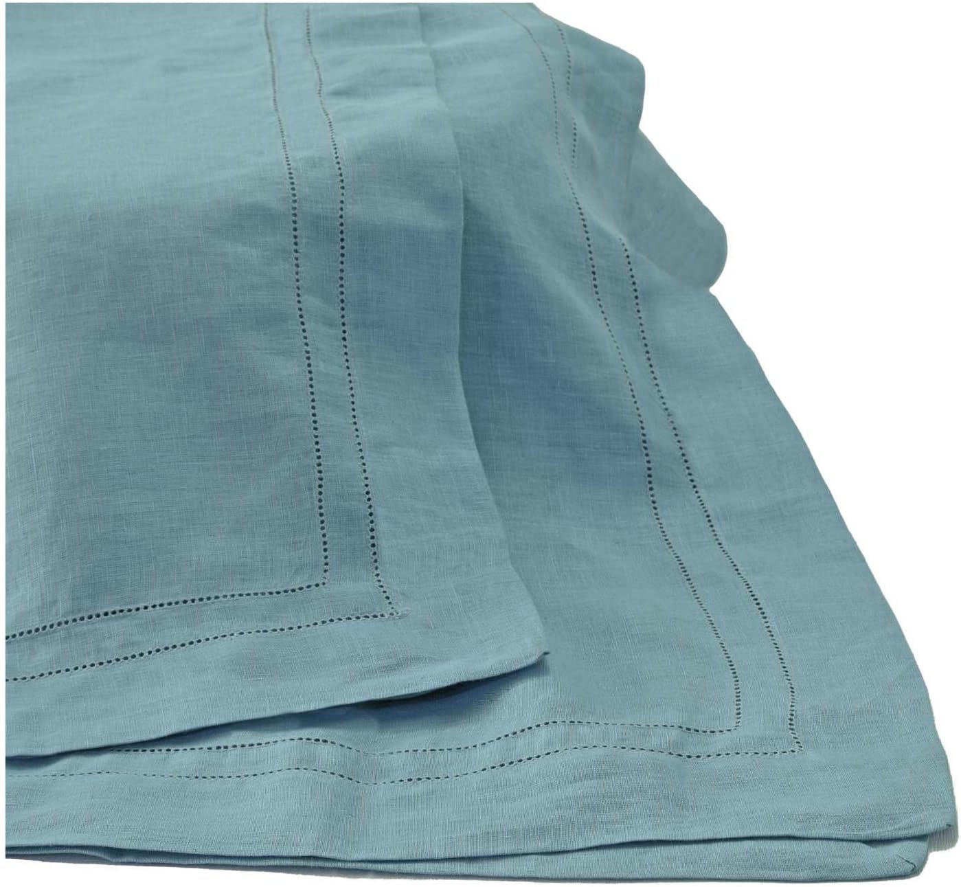 BLUE FLOWER CO Premium 100% Pure Linen Tablecloth 70'x120' Rectangle, Double Hemstitched Table Cover for Dinner, Parties, Eco-Friendly, Fall & Winter Table Décor - Dusty Blue