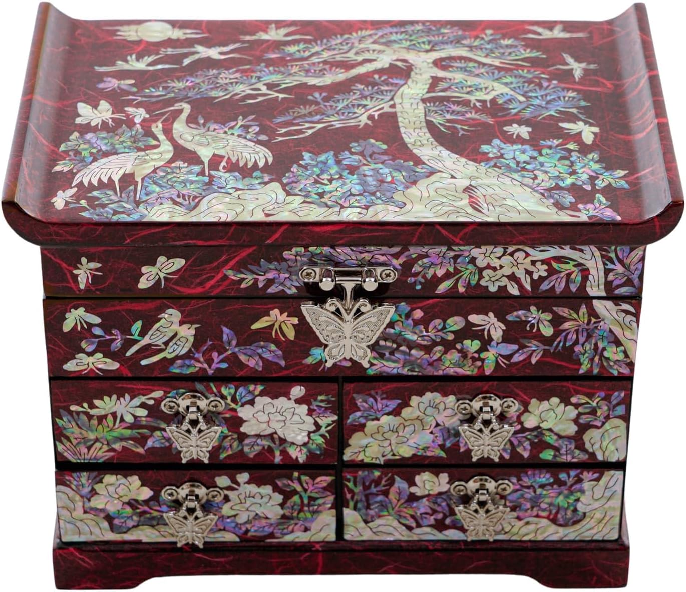 February Mountain Handcrafted Mother of Pearl Jewelry Box – Korean Traditional Design | Unique Keepsake Organizer for Women, Mom, Grandma | Gift for Christmas, Birthday, Anniversary