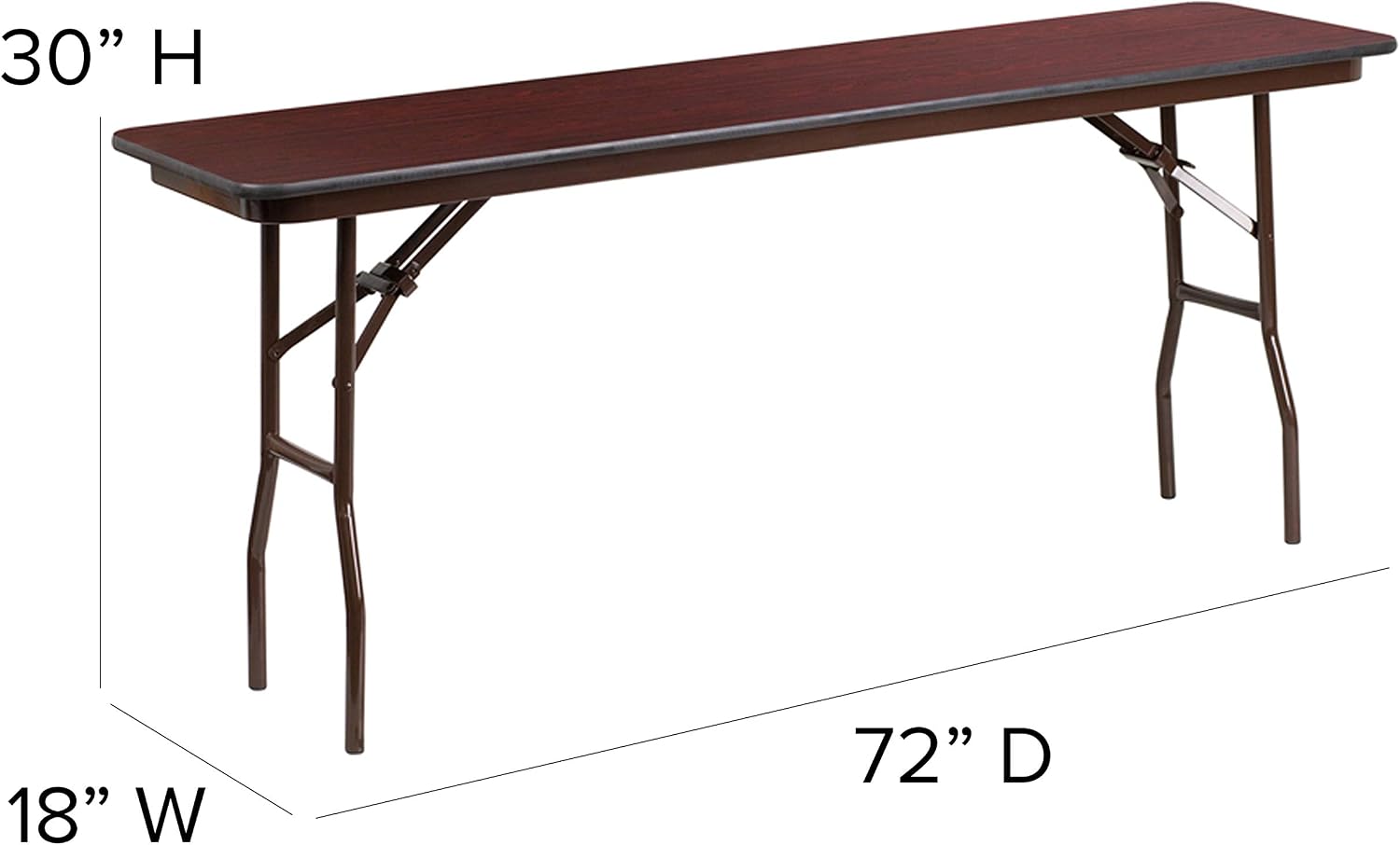 Flash Furniture Frankie 6' Mahogany Melamine Laminate Folding Training and Event Table, Rectangular Folding Training Table, Brown
