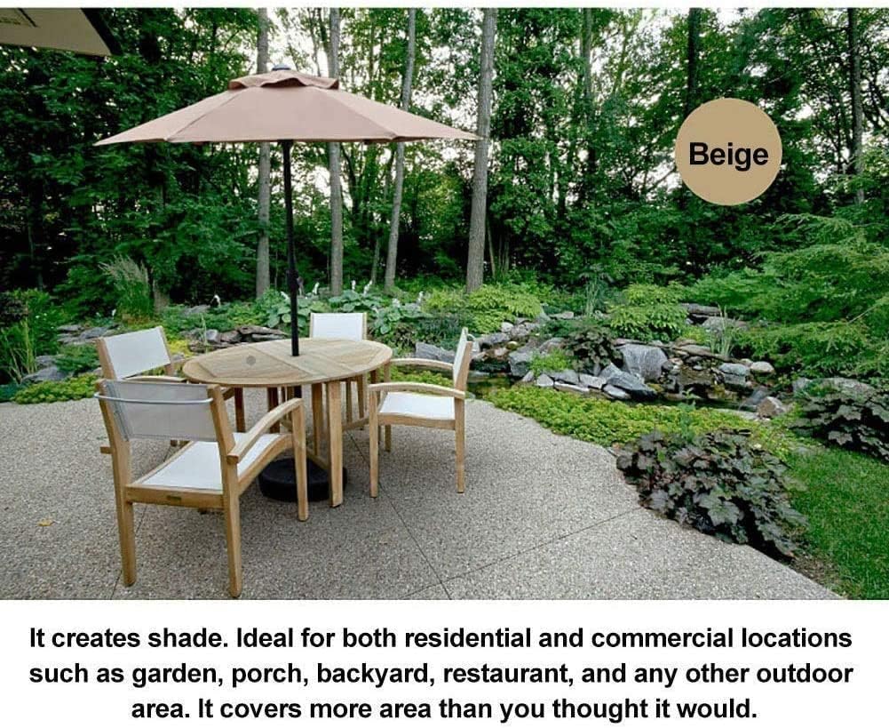 LSLYTQ Outdoor Garden Parasols Garden Parasols 6 Feet Outdoor Table Umbrella with Crank 6 Iron Ribs, Market Umbrella for Pool, Beach, Garden, Restaurant,Without Parasol Base good