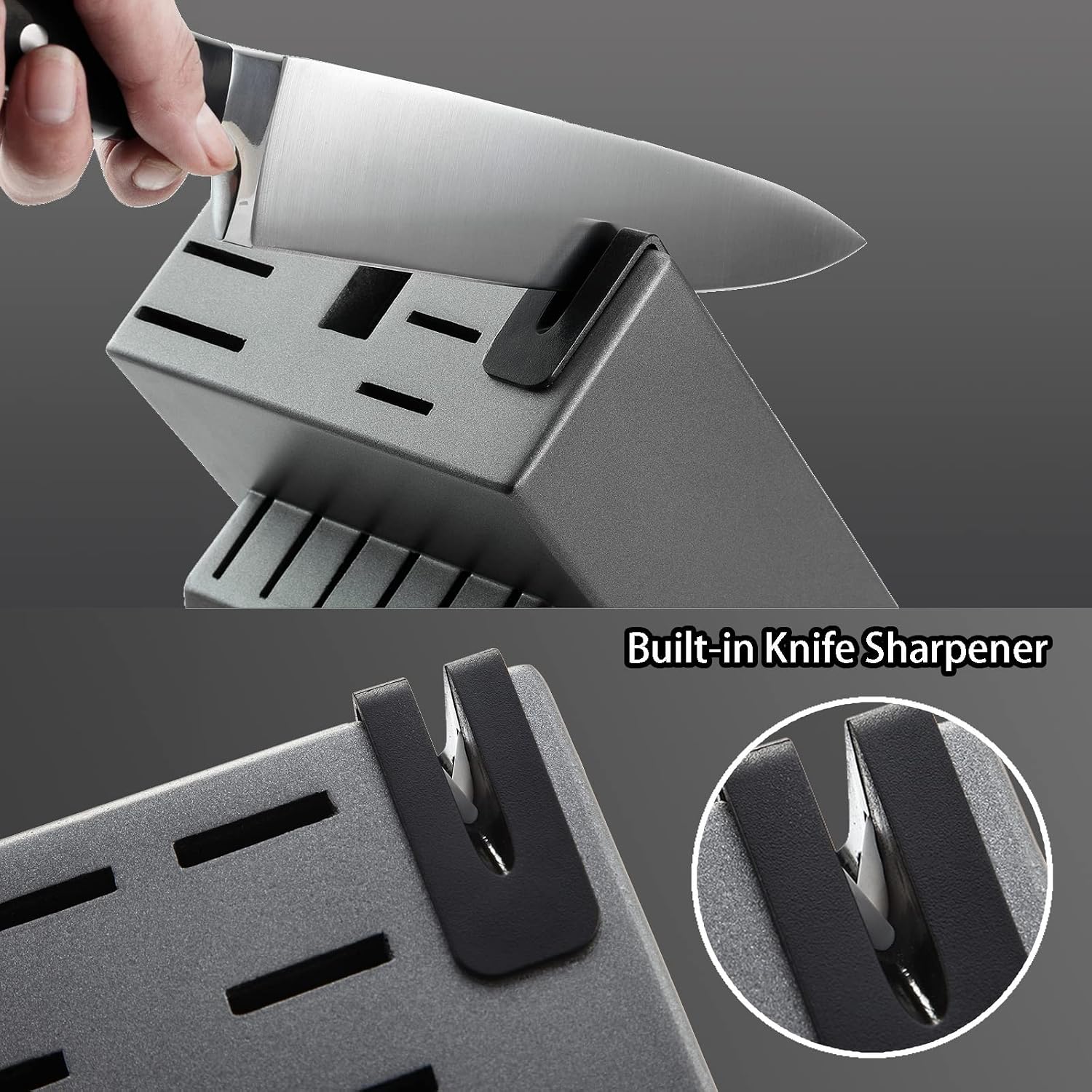 McCook® Knife Sets,German Stainless Steel Kitchen Knife Block Set with Built-in Sharpener (Pack of 2)