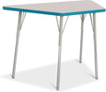 Jonti-Craft Berries 6438JCA005 Trapezoid Activity Tables, A-Height (24'-31' Adjustable Height), 24' x 48', Gray/Teal/Gray