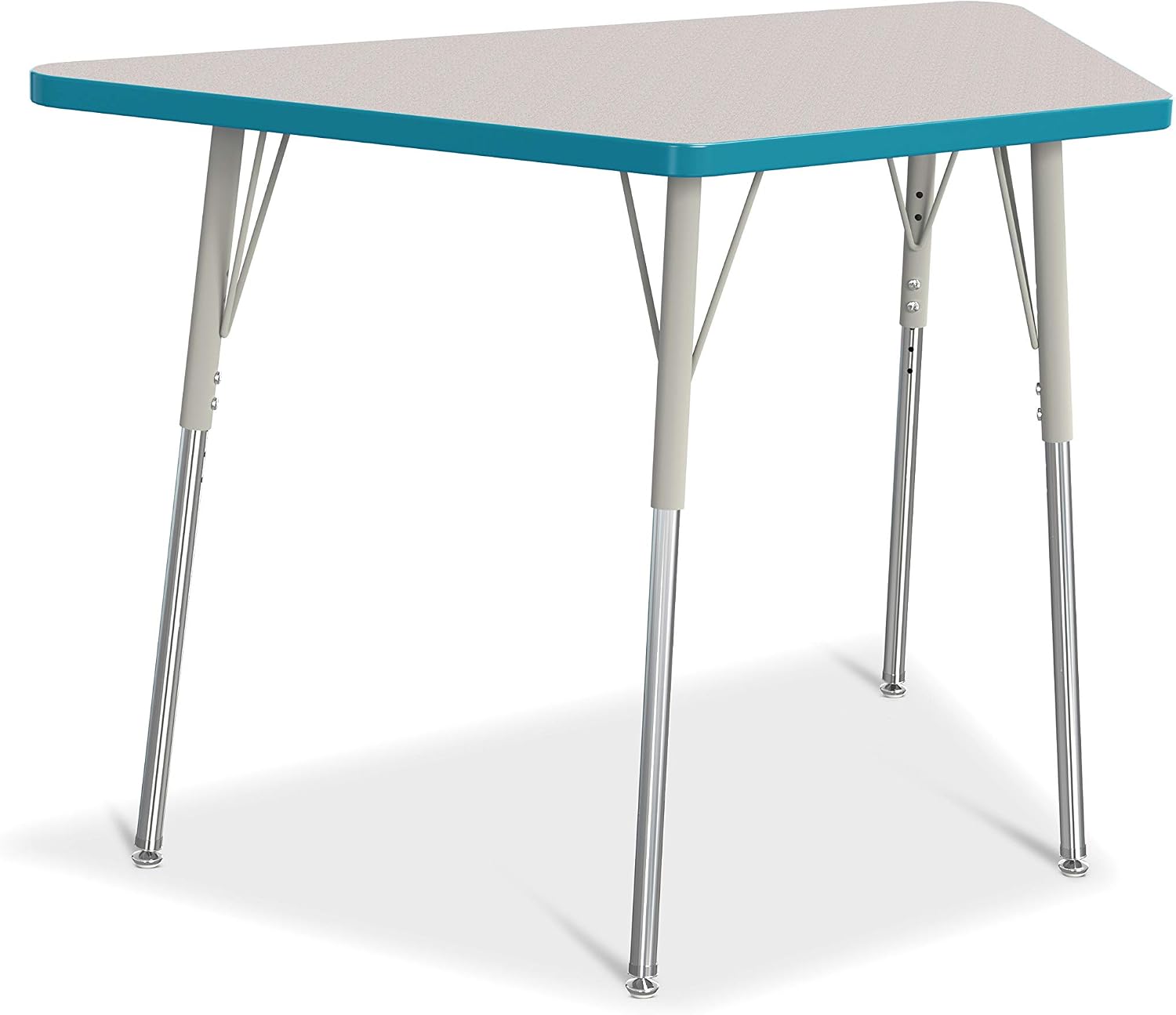 Jonti-Craft Berries 6438JCA005 Trapezoid Activity Tables, A-Height (24'-31' Adjustable Height), 24' x 48', Gray/Teal/Gray
