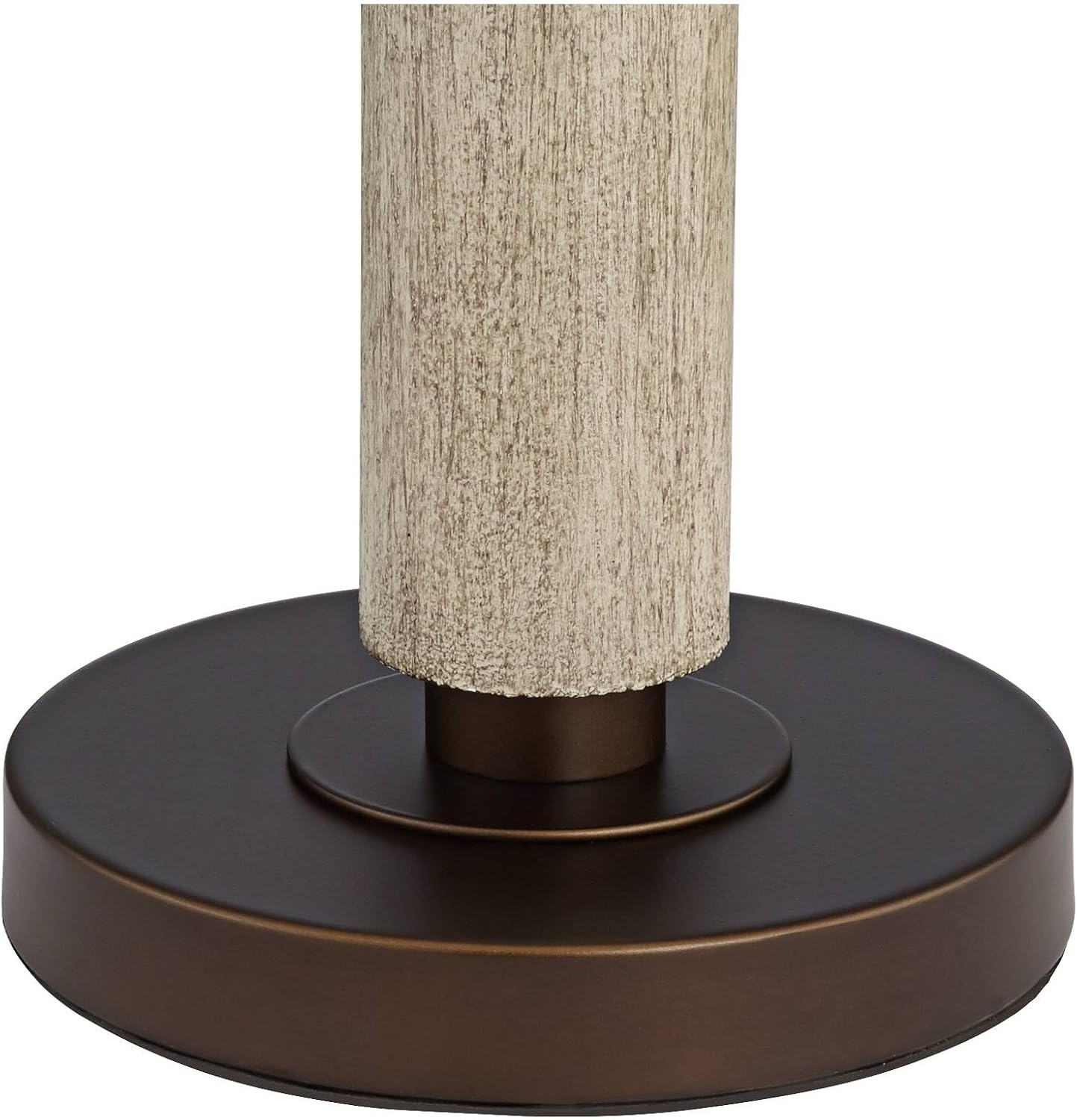 Franklin Iron Works Hugo 28 1/2' Tall Mid Century Modern Natural Cottage End Table Lamps Set of 2 USB Port Pull Chain White-Washed Wood Finish Oatmeal Shade Living Room Charging Bedroom Bedside