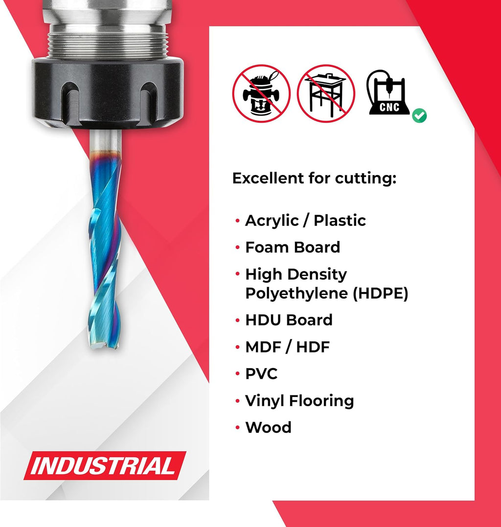 Amana Tool AMS-190-K 18-Pc SC Spektra Extreme Tool Life Coated Compression Spiral, Plastic Cutting Spiral 'O' Flute and Spiral Plunge Router Bit Collection