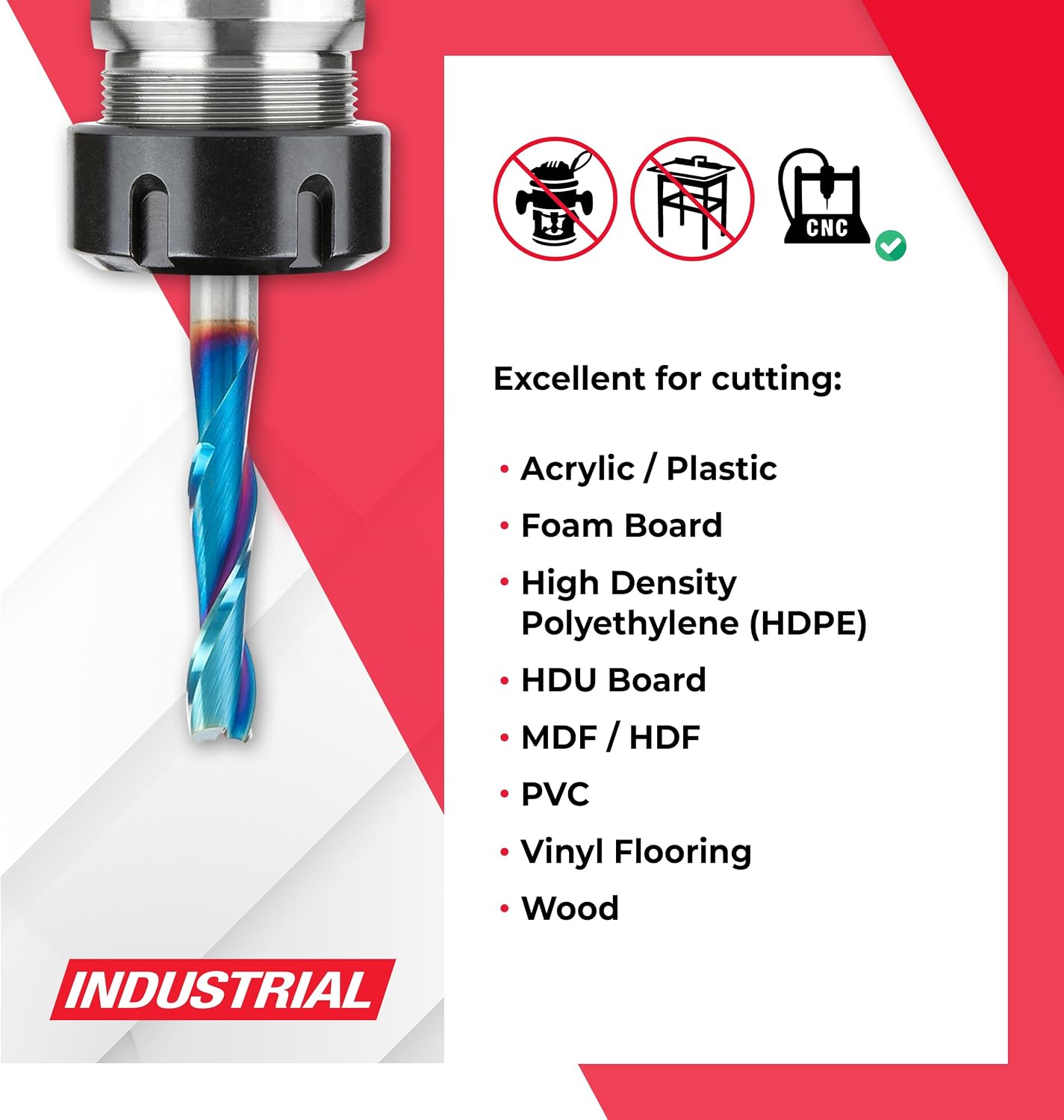 Amana Tool AMS-190-K 18-Pc SC Spektra Extreme Tool Life Coated Compression Spiral, Plastic Cutting Spiral 'O' Flute and Spiral Plunge Router Bit Collection