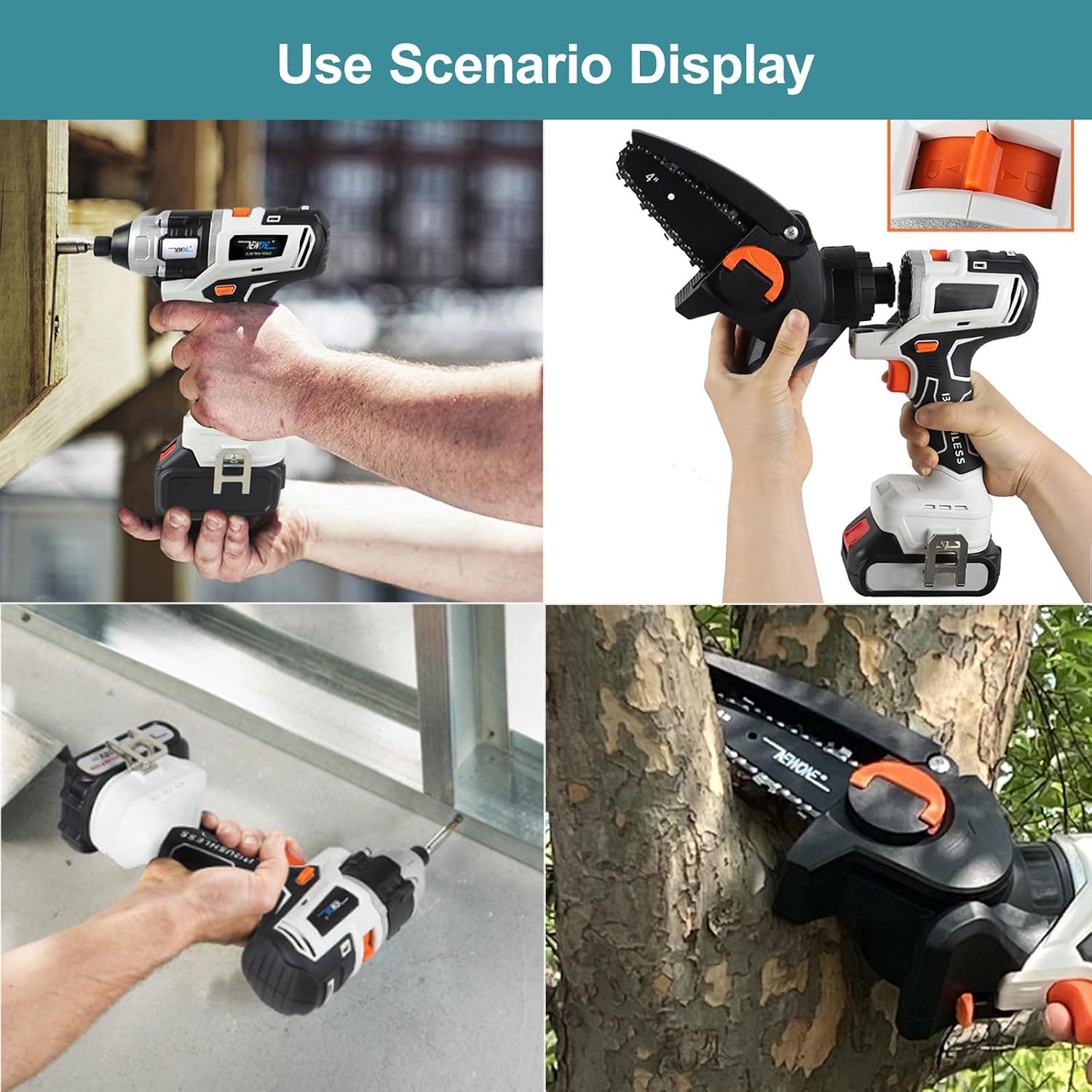 Power Tool Combination Kit, Cordless Power Tool Set, Suitable for Home Improvement, Furniture Repair, Woodworking Tool Kit