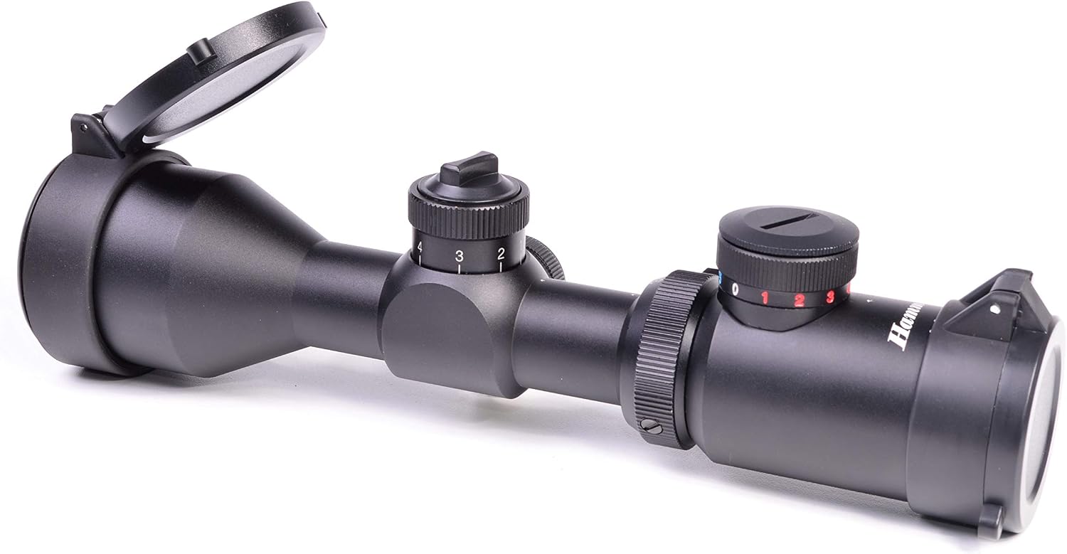 Hammers Compact Short Rifle Scope 3-9x42 GDT w/Extended Eye Relief, Rings, Honeycomb Anti-Reflection Filter, Flip Open Lens Caps