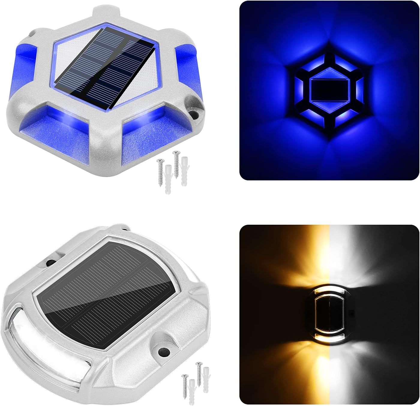 VOLISUN 16 Pack, Solar Driveway Dock Deck Lights