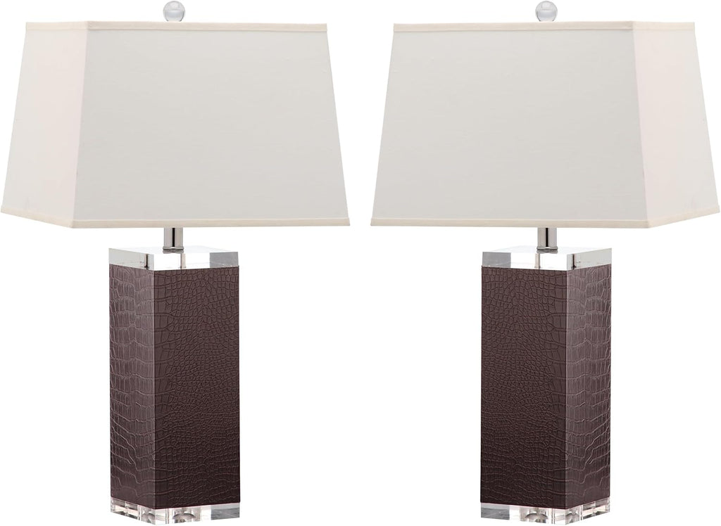 Safavieh Lighting Collection Deco Leather Crocodile Table Lamp, Set of 2