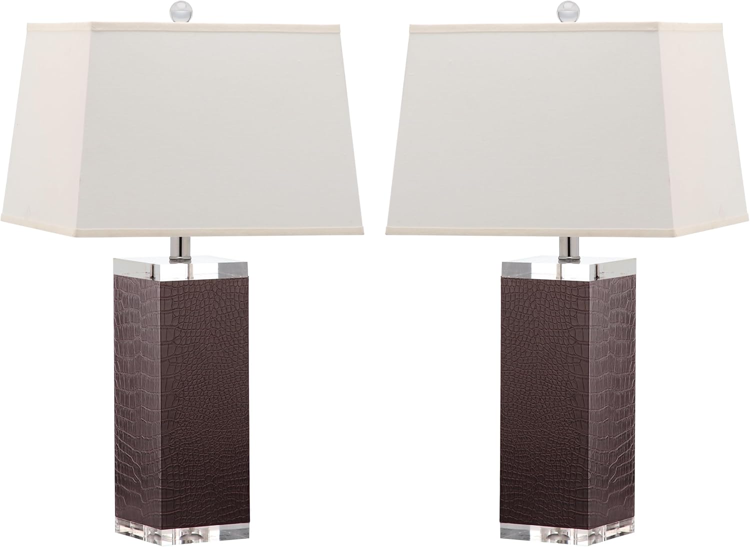 Safavieh Lighting Collection Deco Leather Crocodile Table Lamp, Set of 2