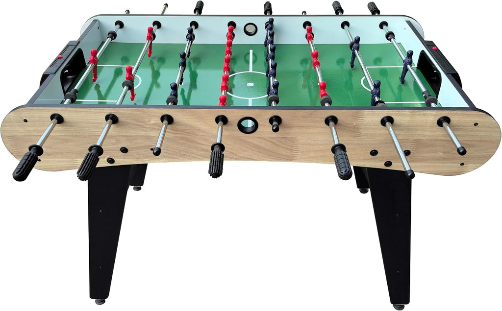 48'' Soccer Table, Large Size Foosball Game Table for Adult, Football Table with Cup Hloders & Sturdy Leg for Game Rooms & Parties, Light Brown