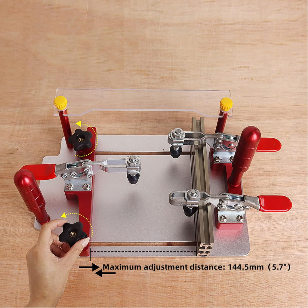 Router Table Coping Sled, Rail Guide Safety Coping Sled Router Table Tenoning Safety Pushing Clamp for Cutting Precise Joints for Cabinet Door Drawer Fronts Carpenters W0odpeckers Woodworking Tools