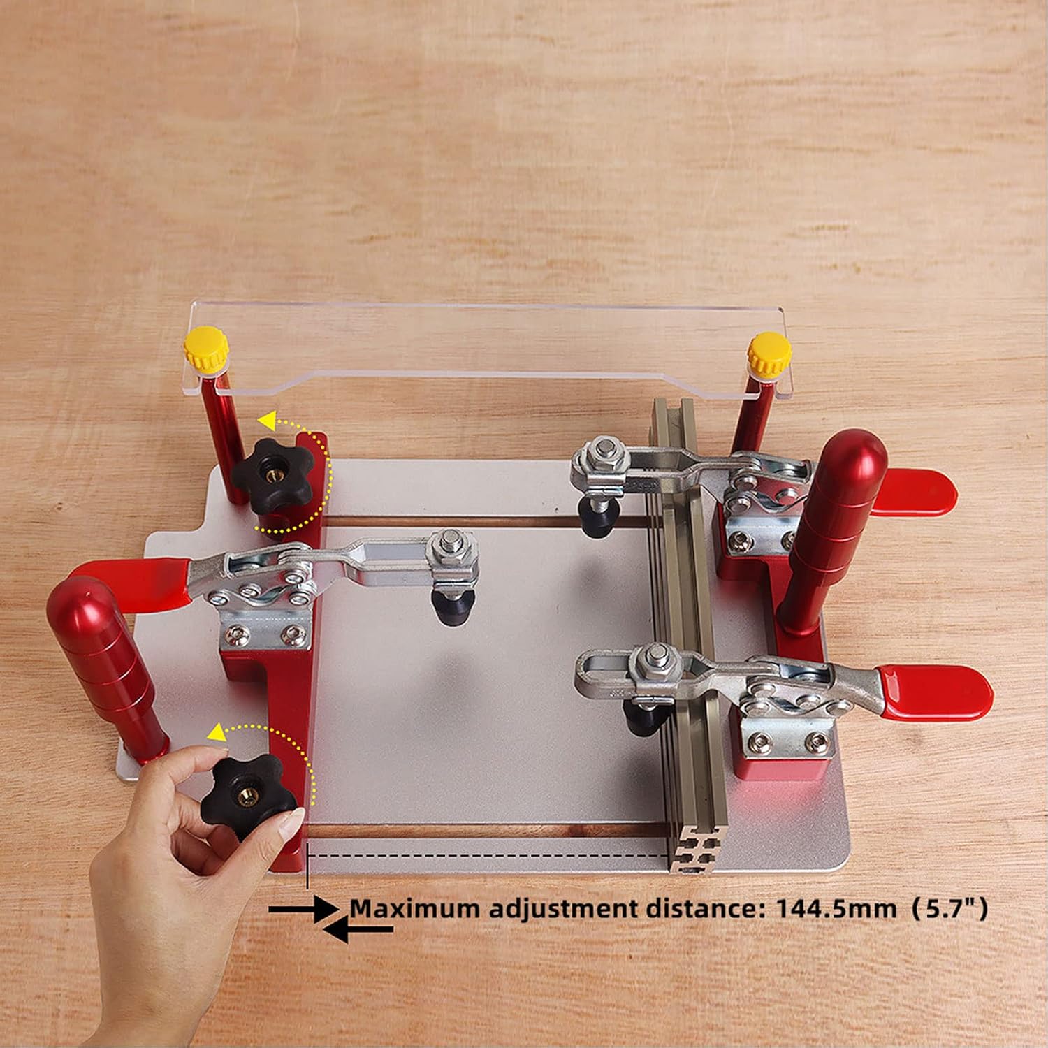 Router Table Coping Sled, Rail Guide Safety Coping Sled Router Table Tenoning Safety Pushing Clamp for Cutting Precise Joints for Cabinet Door Drawer Fronts Carpenters W0odpeckers Woodworking Tools