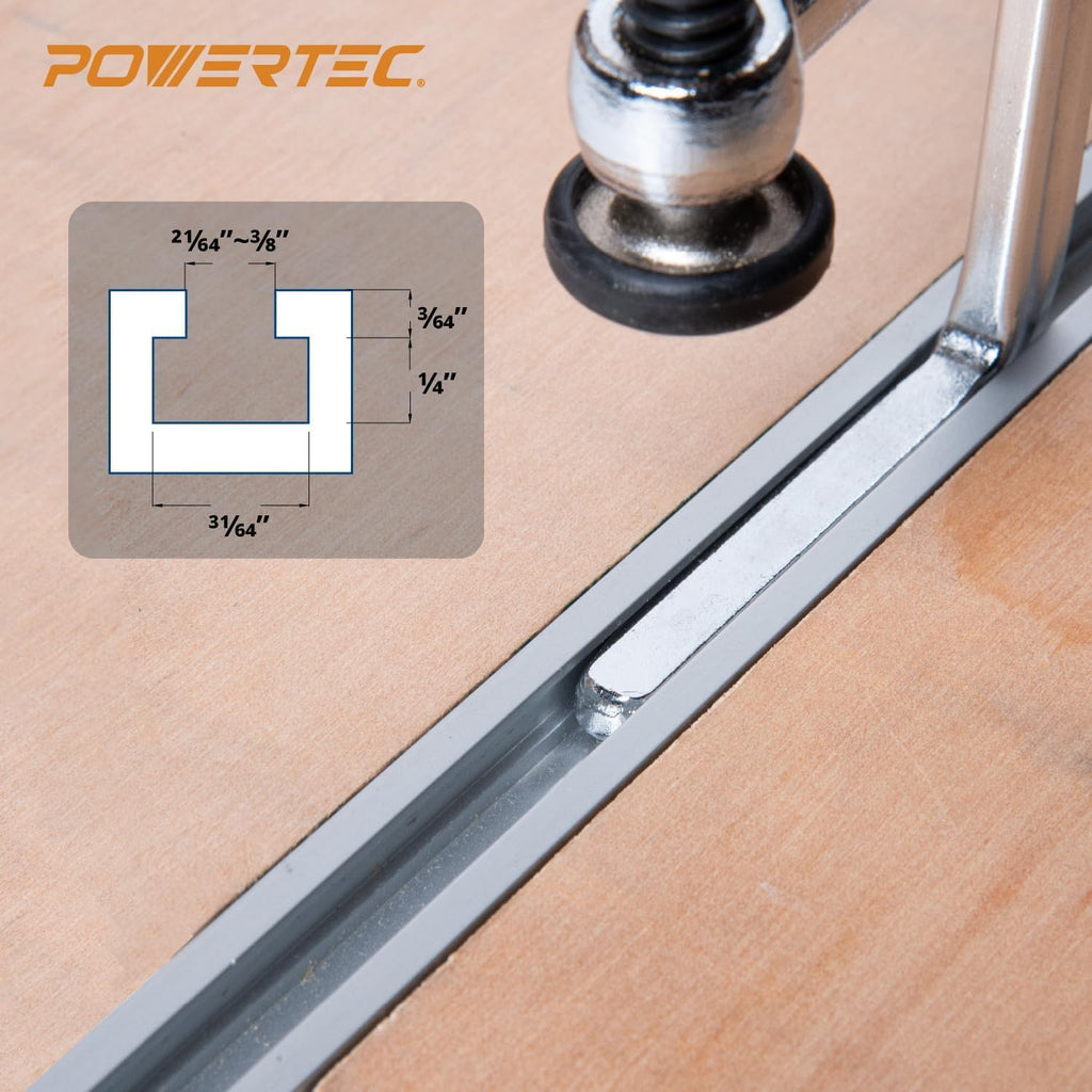 POWERTEC 110' Track Saw Guide Rail Kit for Festool and Makita, Includes 2PK 55' Guide Rails, 2PK Guide Rail Connectors, 2PK Track Saw Clamps (72058)