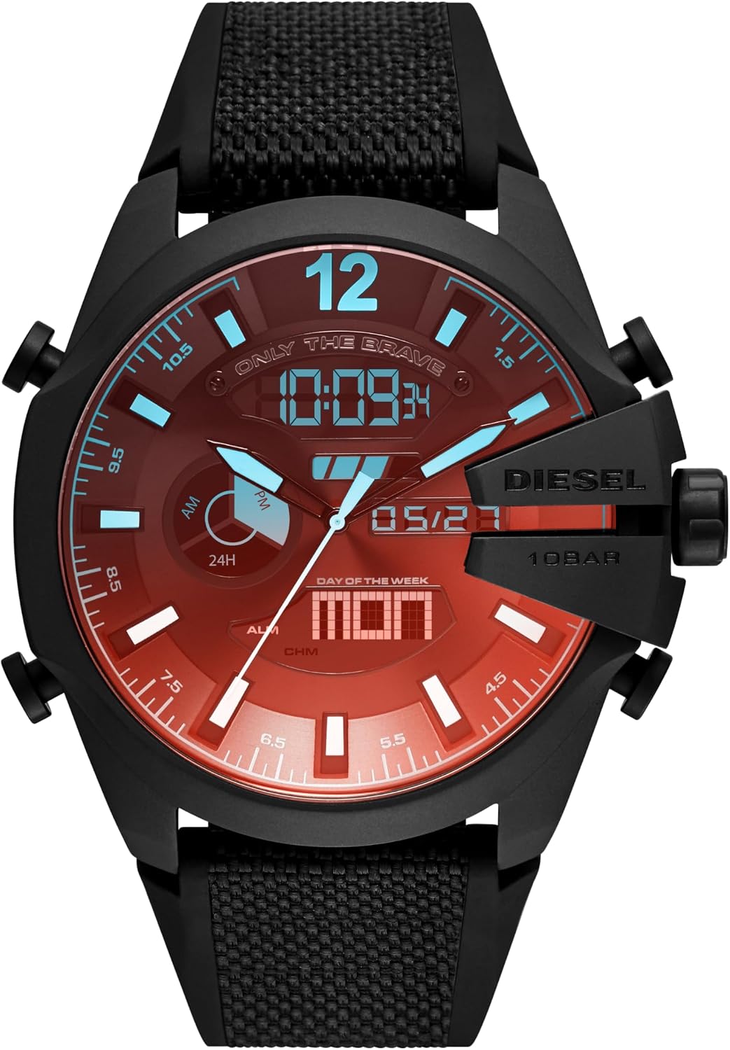 Diesel Mega Chief Watch for Men, Chronograph Men's Watch
