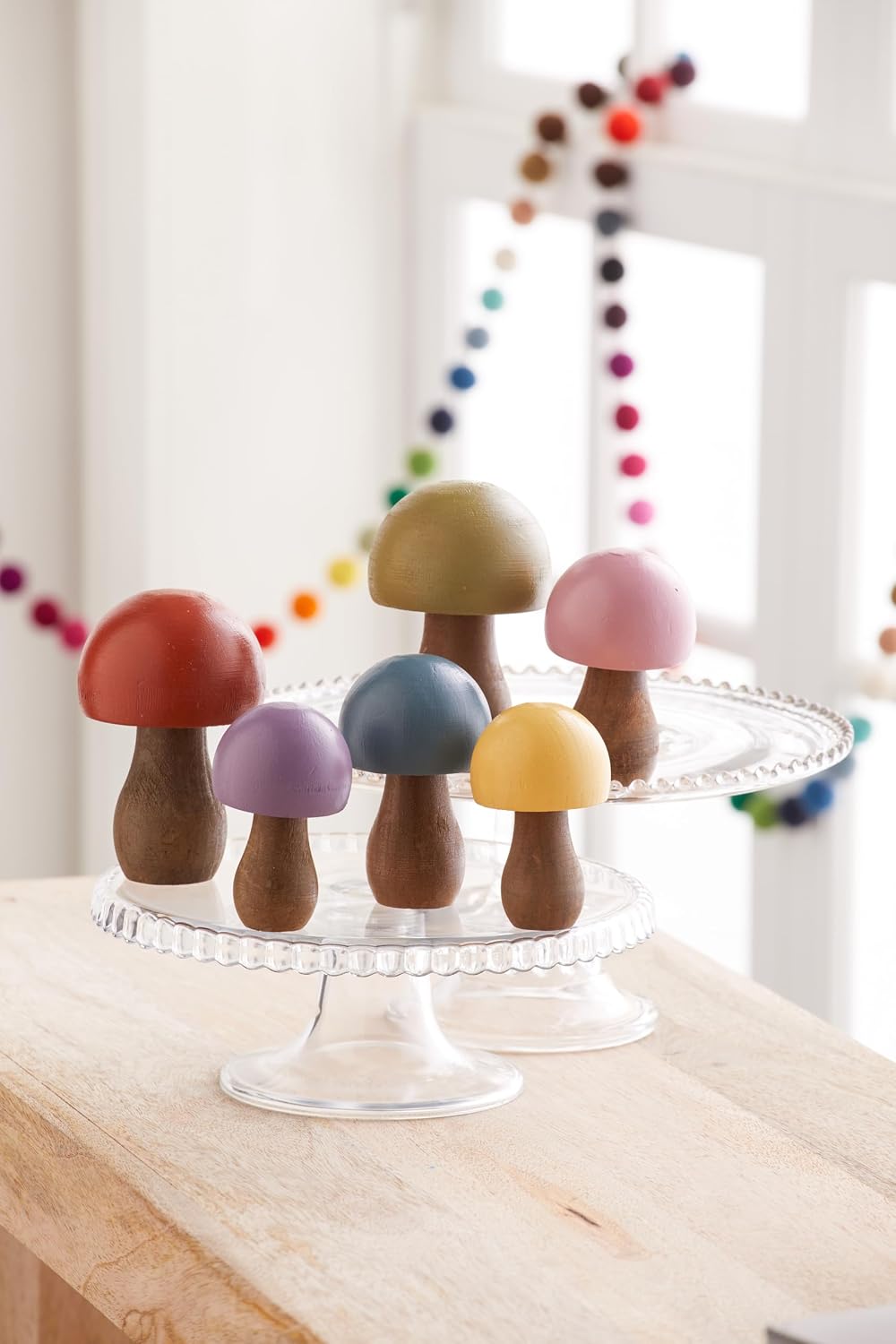 Your Heart's Content Wood Mushrooms Set of 18, Custom Colors, Charming Nature Inspired Gift, cottagecore, Hand Painted, Wooden Mushrooms, Whimsy, Home Decor, Hand Painted, (Paint Set of 18)