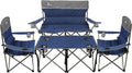 Camping Chair Set of 3, Outdoor Folding Camping Chairs for Heavy People with Cup Holder & Carry Bag,Collapsible Chair Include One Sofa Chair and Two Single Chair,Support up to 500lbs