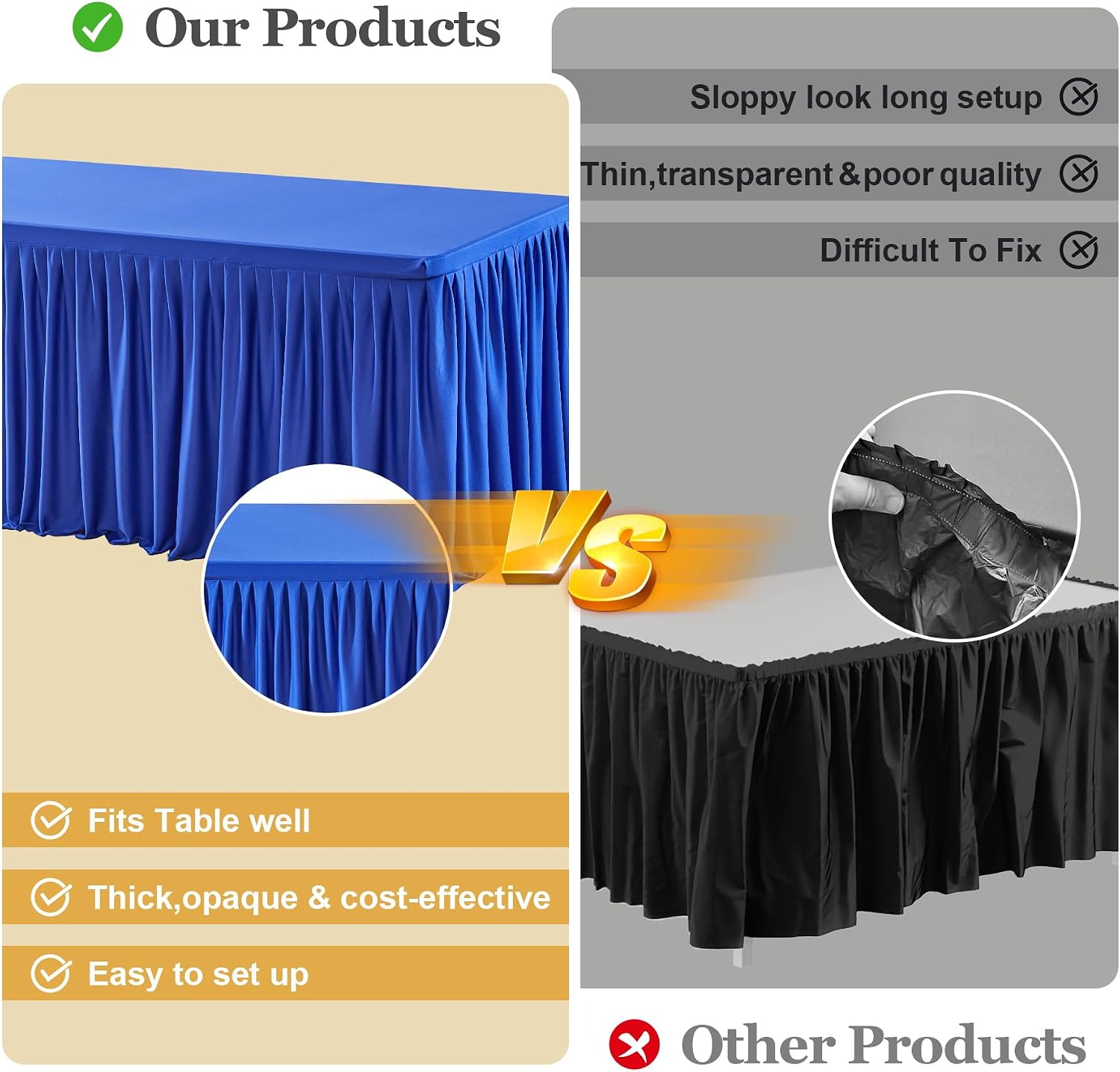 Shillance 6 Pack Royal Blue Table Clothes for 6 Foot Rectangle Tables, Premium Polyester Rectangle Tablecloth Wrinkle Resistant Washable Table Cover for Wedding, Party, Dining,Banquet,Buffet Tables