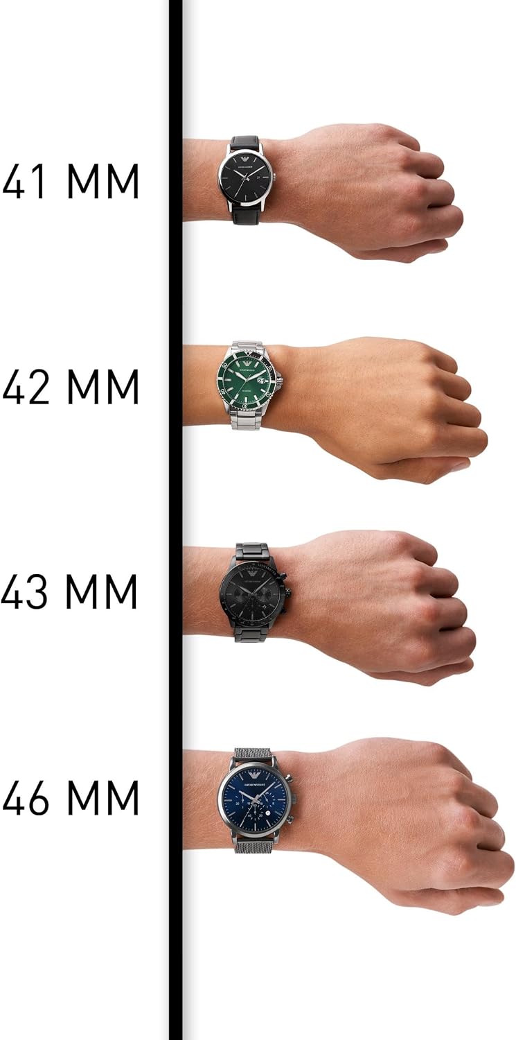 Emporio Armani Men's Three Hand, Automatic or Chronograph Watch with Stainless Steel or Leather Band