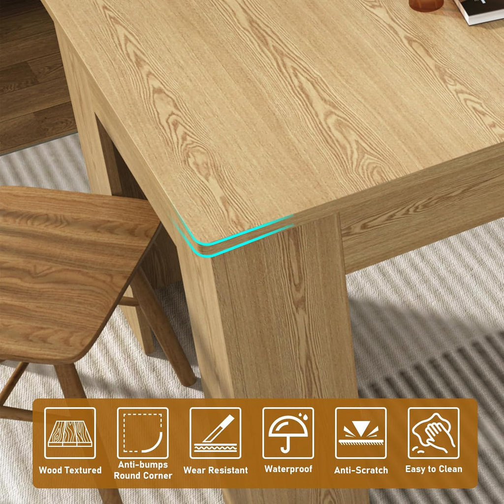 70.8'-110' Extendable Dining Table for 6-12 Person, Wooden Dining Room Table, Modern Extendable Table for Gatherings, Meeting for Small Kitchens, Dining Office Areas(Natural)