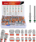 Nilight 2 3 4 6 8 12 PIN DT Connector Kit 40 Sets Size 16 Solid Contacts Waterproof for 14-20 AWG Wires DT Series w/Removal Tool for Car Truck Motorcycle Off-Road Vehicles Boat