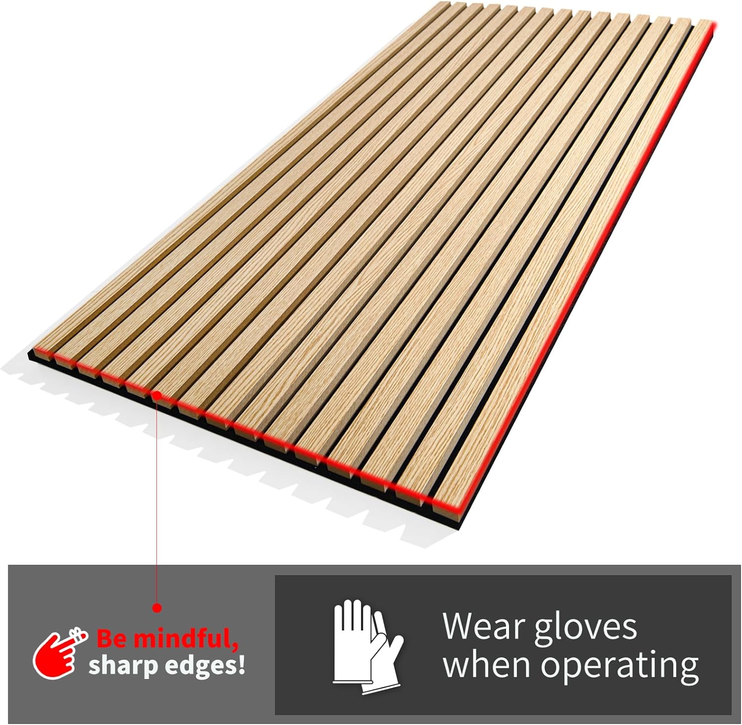 Art3d 4-Piece Wood Slat Acoustic Panels for Stylish Decor and Noise Reduction, 3D Textured Panel for Ceiling and Wall, Brushed Silver