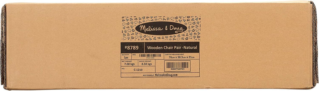 Melissa & Doug Wooden Chairs, Set of 2 - Blonde Furniture for Playroom