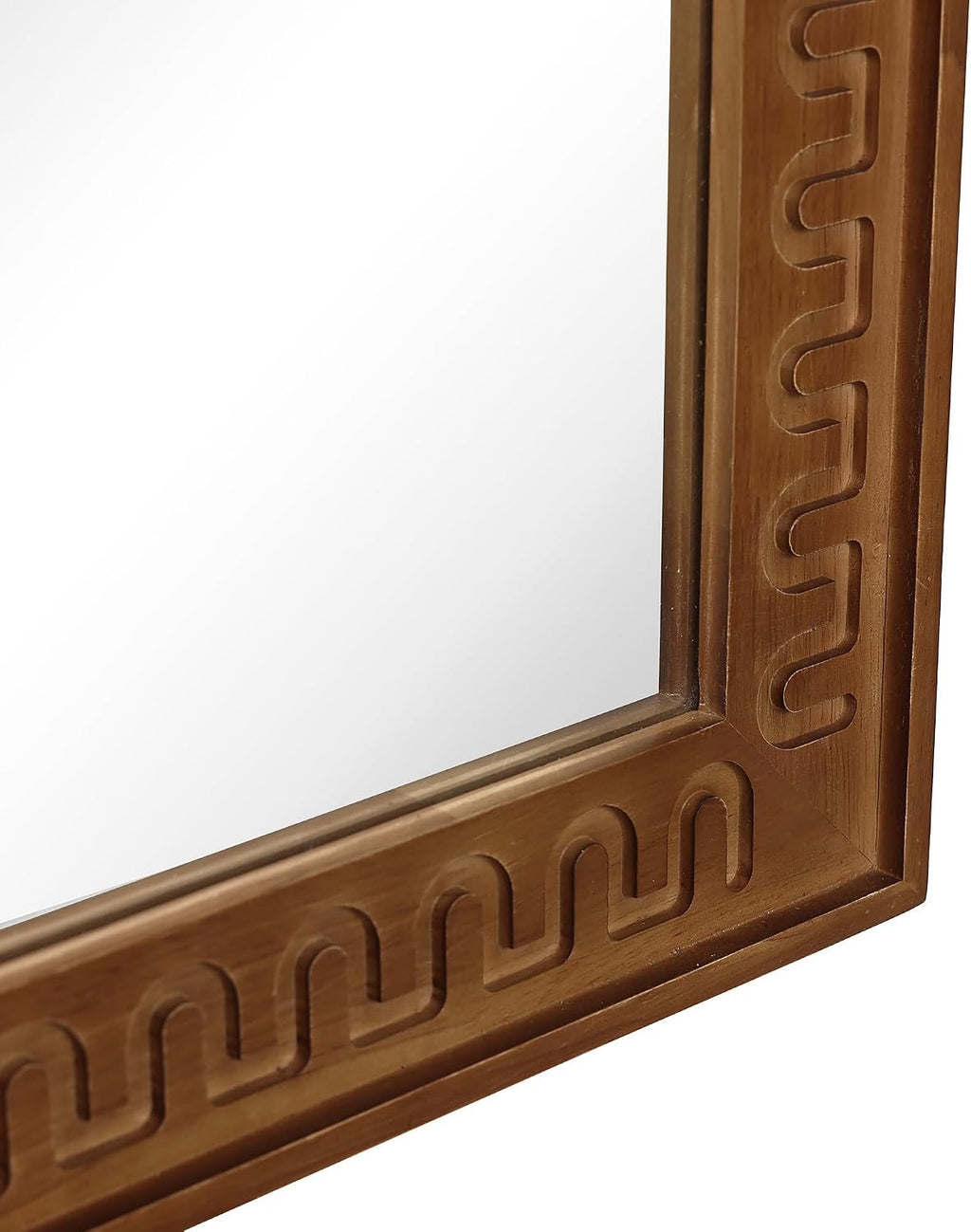 LuxenHome Arched Wall Mirror, 40'x29' Farmhouse Wooden Decorative Mirrors for Wall, Accent Entryway Mirror, Wall Mounted Mirror for Living Room