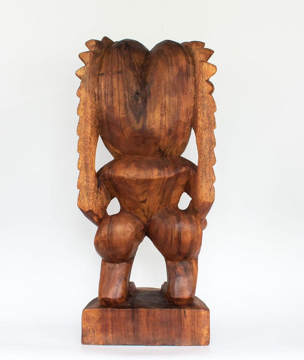 G6 Collection 24' Extra Large Handmade Wooden Primitive Tribal Statue Sculpture Tiki Bar Totem Handcrafted Unique Gift Art Decorative Home Decor Accent Figurine Decoration Hand Carved Spiky Hair