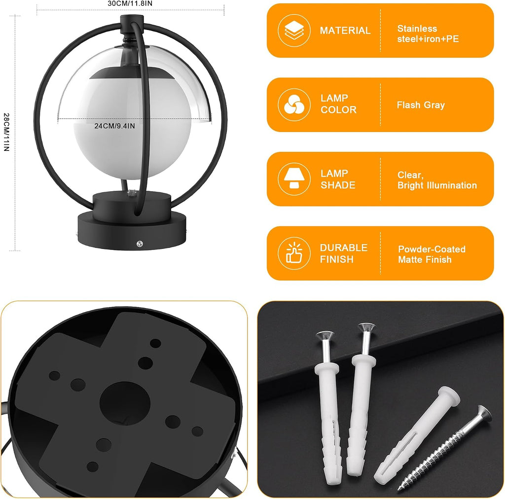 Solar Post Lights with Remote Control, Modern Pillar Light Dusk to Dawn IP54 Waterproof Solar Post Cap Lights with 3200K LED Outdoor Light Fixture for Garden Deck Patio Outside Lighting (Moon)