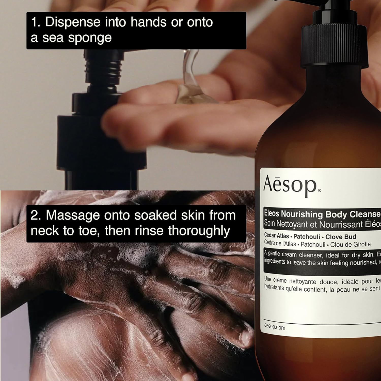 Aesop Eleos Nourishing Body Cleanser & Shampoo Set | Hydrating Botanical Body Wash and Daily Shampoo for All Hair Types | 16.9 oz (Set of 2)