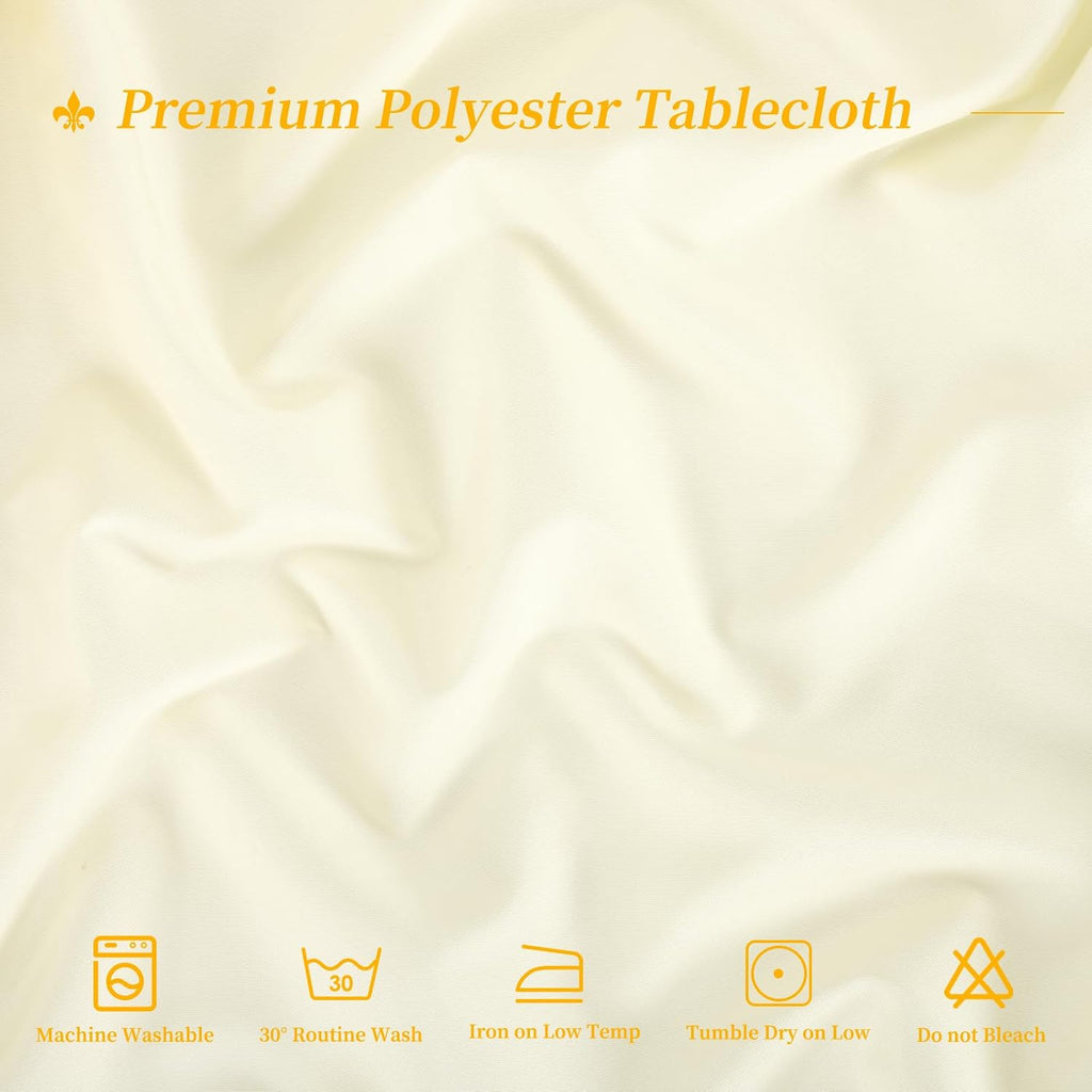 12 Pack Round Tablecloths - 120 Inch, Beige Polyester Table Cover for Round Table, Stain and Wrinkle Resistant Washable Fabric, Wedding Banquet Parties