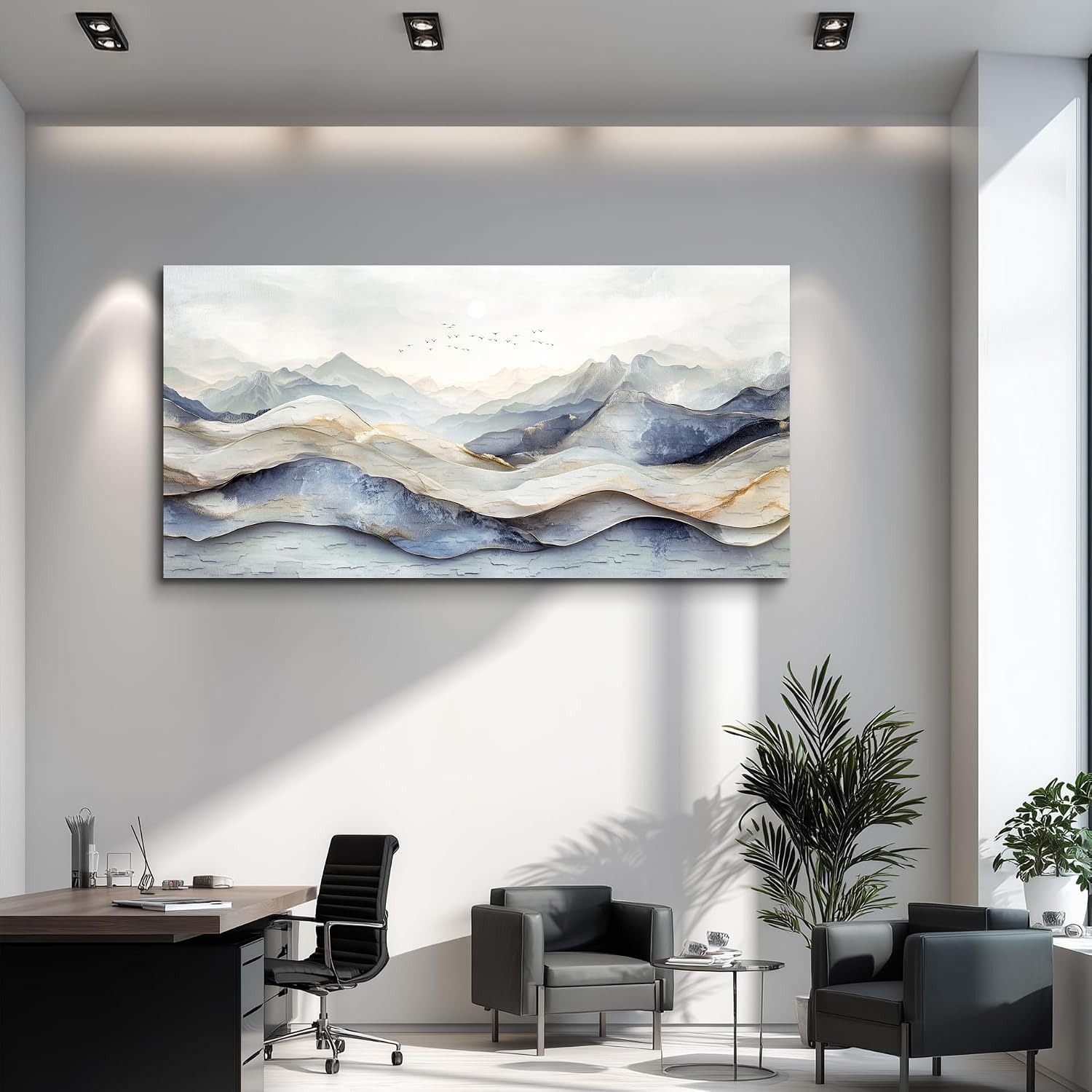 JUDASJART Canvas Wall Art For Living Room Large Wall Decor For Office Bedroom Decorations Landscape Gold Accent Pictures Abstract Painting Artwork Room Wall Mural Aesthetic Home Decor 30x60 In
