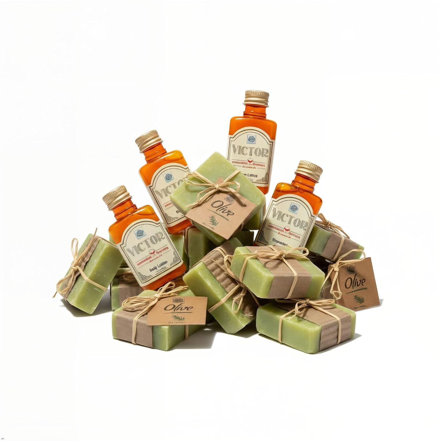 Guest Bathroom Toiletries Bundle – 170 Piece Hospitality Amenity Set with Shampoo, Conditioner, Shower Gel, Lotion & Hand-Wrapped Olive Oil Soaps for Hotels & Rentals